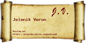 Jelenik Veron névjegykártya